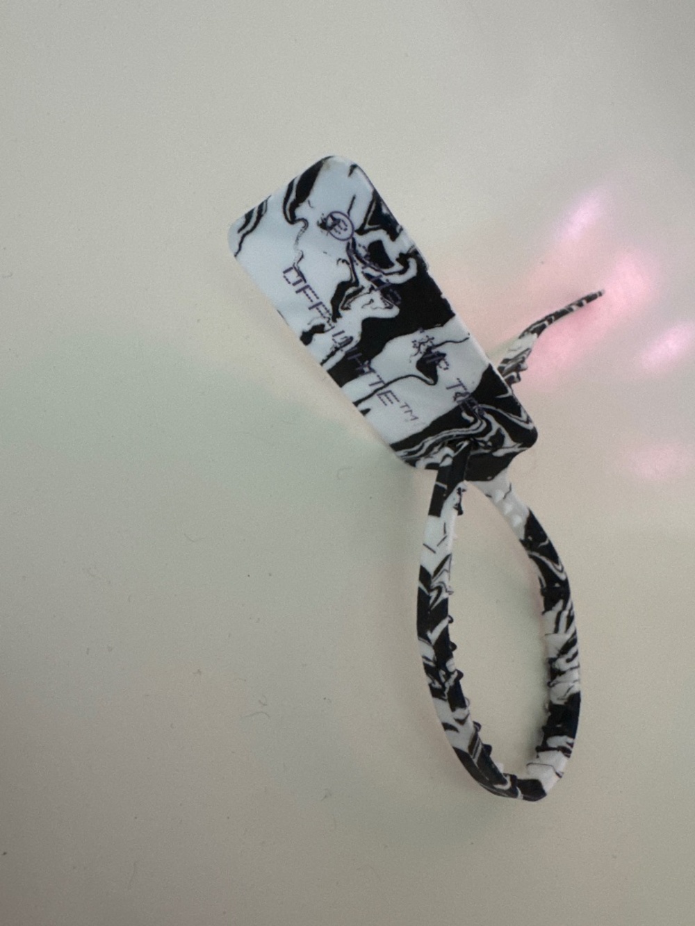 Authentic Off-White Marble Zip Tie Tag | Black & White